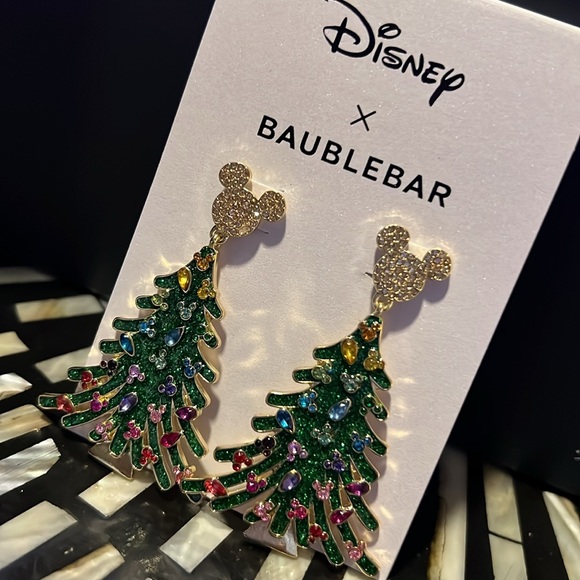 Disney BaubleBar Mickey Christmas Tree Earrings - Picture 1 of 9